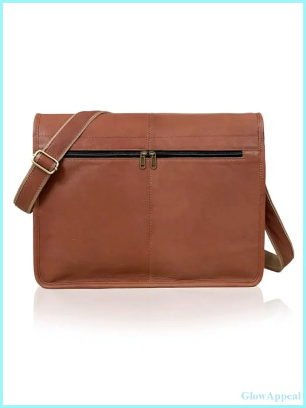 Genuine Goat Leather Messenger Bag Laptop Satchel Padded School Bag